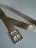 CLASSIC pu light gold covered belt with NILL covered buckle 3 cm whide