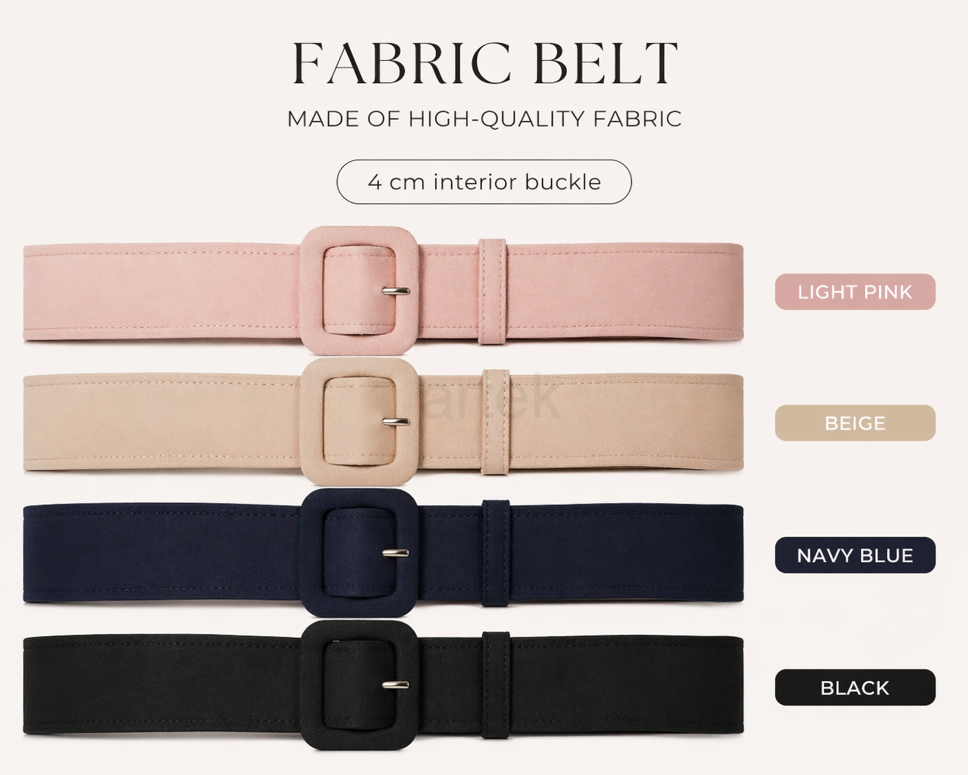 Custom Made Self Fabric Covered Belts +BERLIN Covered Buckle 4 cm whide interior