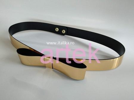 KARINA mirror pu leather bow belt 3 cm whide best for events and club clothing
