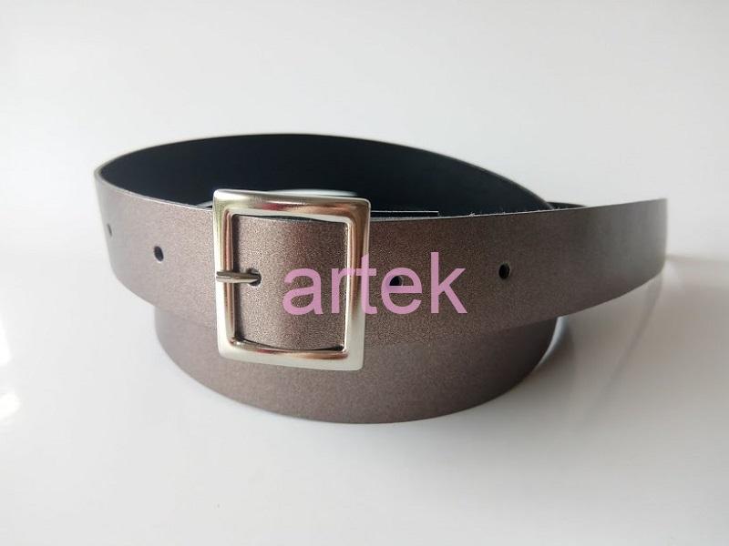 Custom Made Faux Leather Belt +Metalic Buckle 3 cm , our  fabric