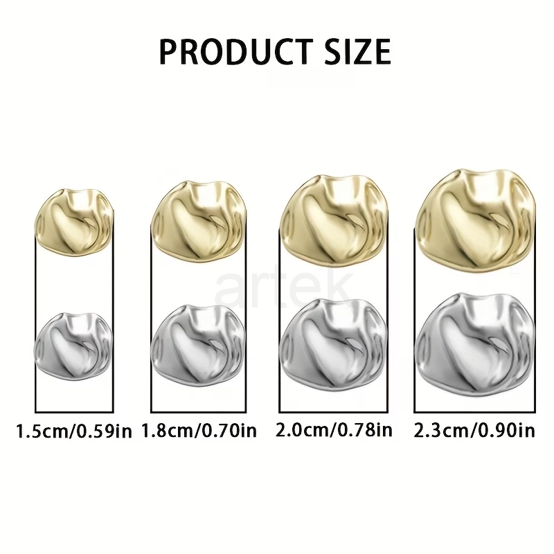 Metal buttons no shape collection different sizes,ARTEK factory