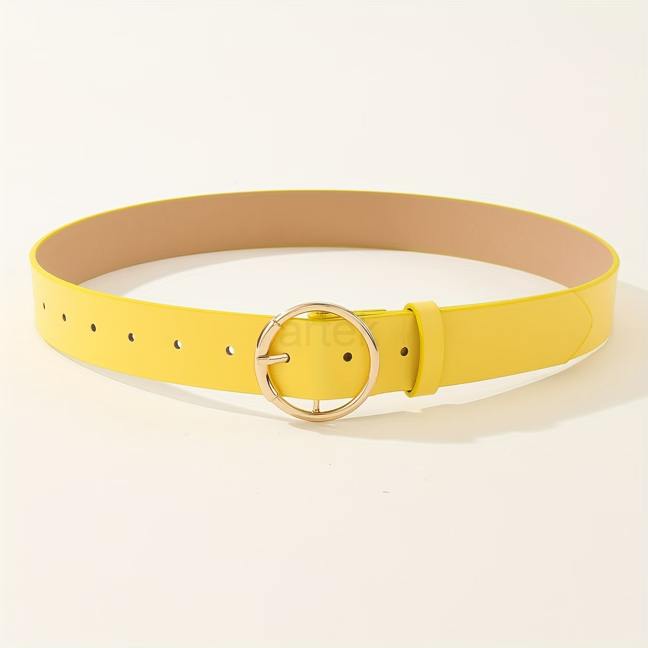 PU leather belt 2,5 cm whide metalic round buckle, ARTEK factory
