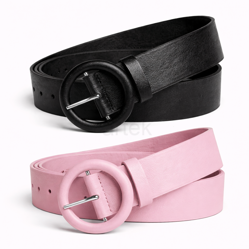 PU leather belt 4 cm whide covered buckle tigris, ARTEK factory