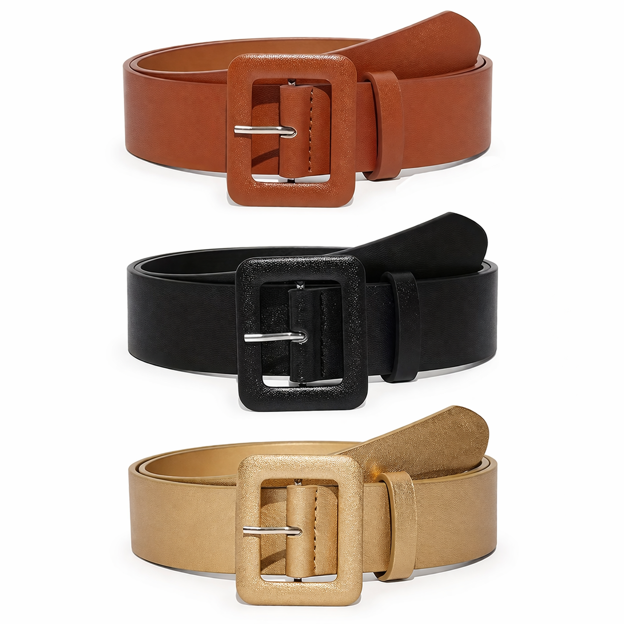 PU leather belt 4 cm whide covered buckle berlin, ARTEK factory