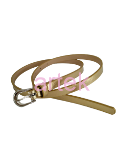 CLASSIC lady fashion belt pu faux leather and metalic buckle 1,5 cm whide GOLD