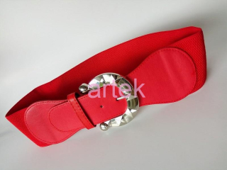 MONA red colour pu elastic band with fashion xxl buckle exclusiv for dresses 7cm